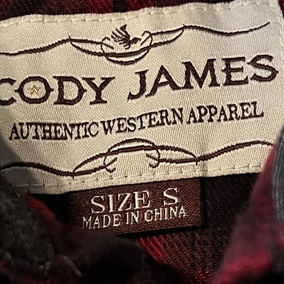 Cody James Red Plaid Western Flannel S - Picture 2 of 14